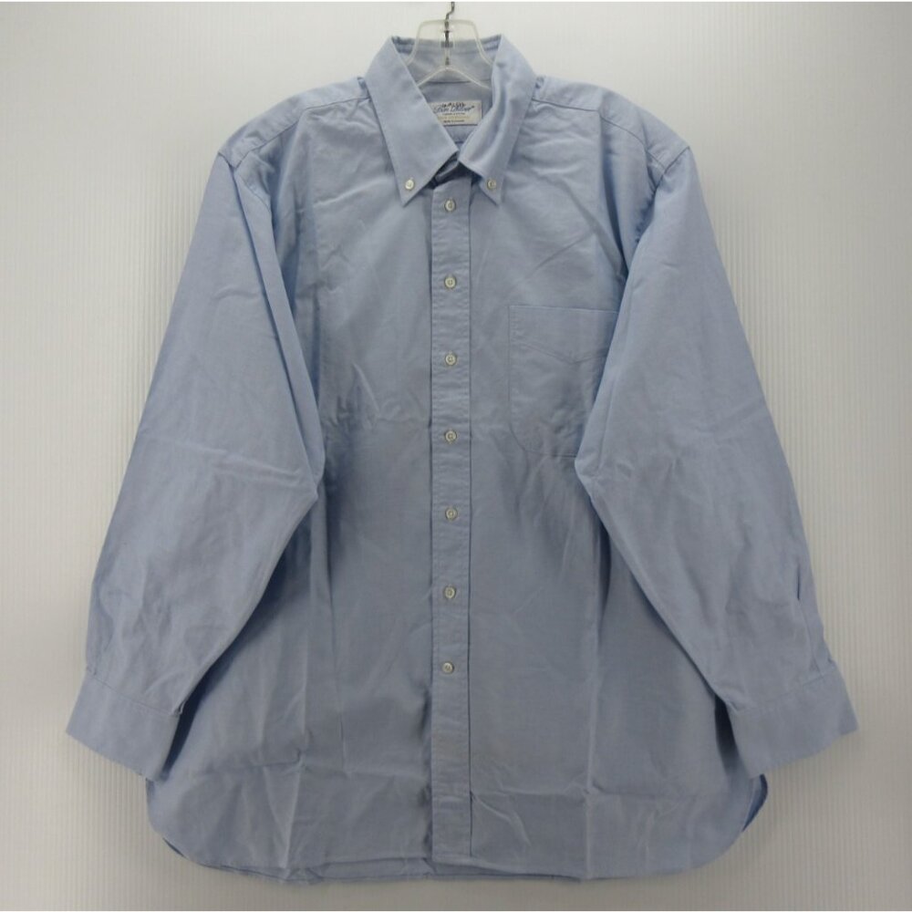 Ben Silver Shirt 16.5 Charleston Oxford Cloth OCBD Button Down Large